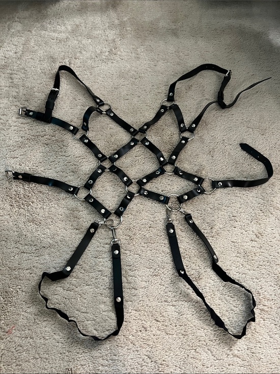 Accessories - Adjustable Black Leatherette Body Harness - Women Accessories